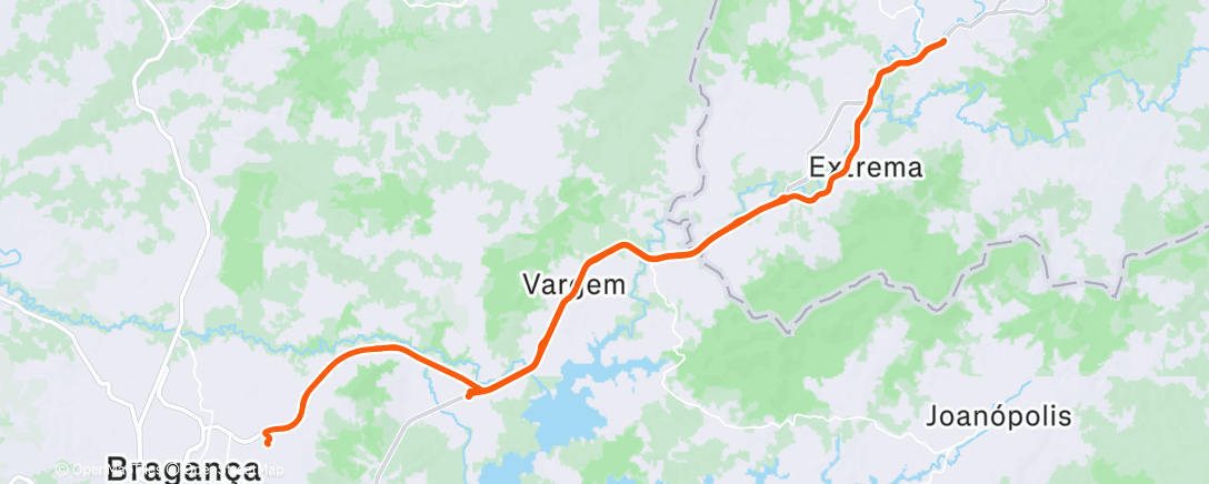 Map of the activity, Pedalada na hora do almoço