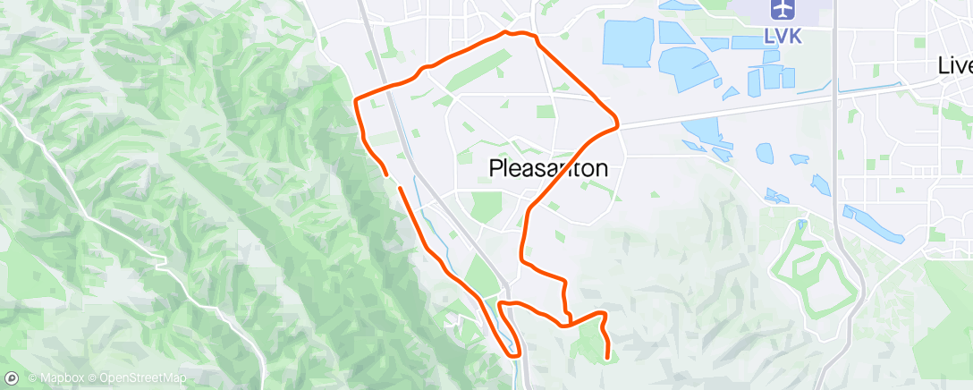 Map of the activity, Pleasanton loop, with Calippe