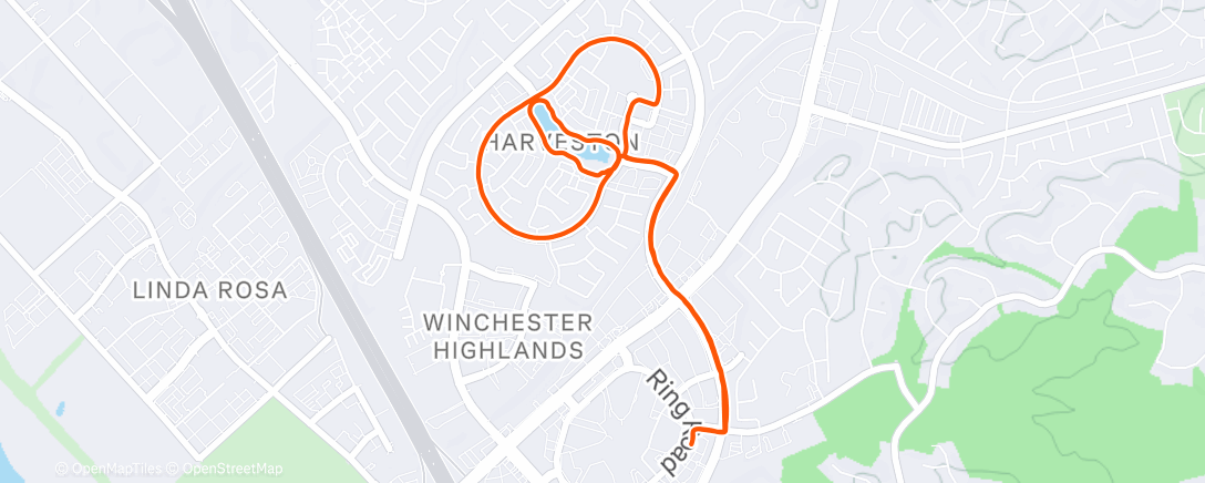 Map of the activity, Evening Run