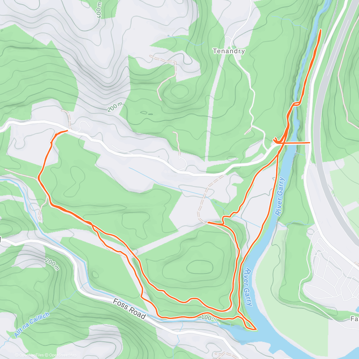 Map of the activity, Canicross : Garry Bridge - Linn of Tummel - Balfour Stone