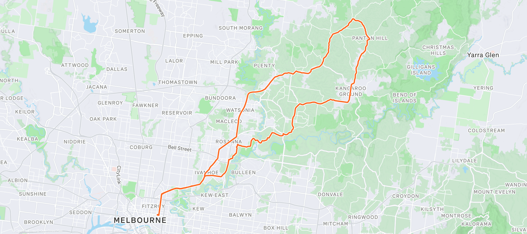 Panton Hill | Stravaでの45.9 mi サイクリングルート