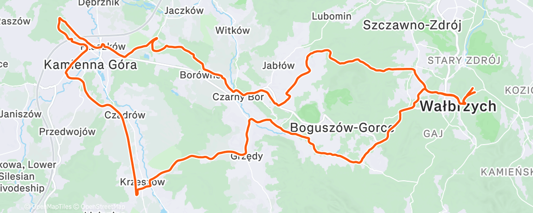 Map of the activity, Afternoon Mountain Bike Ride