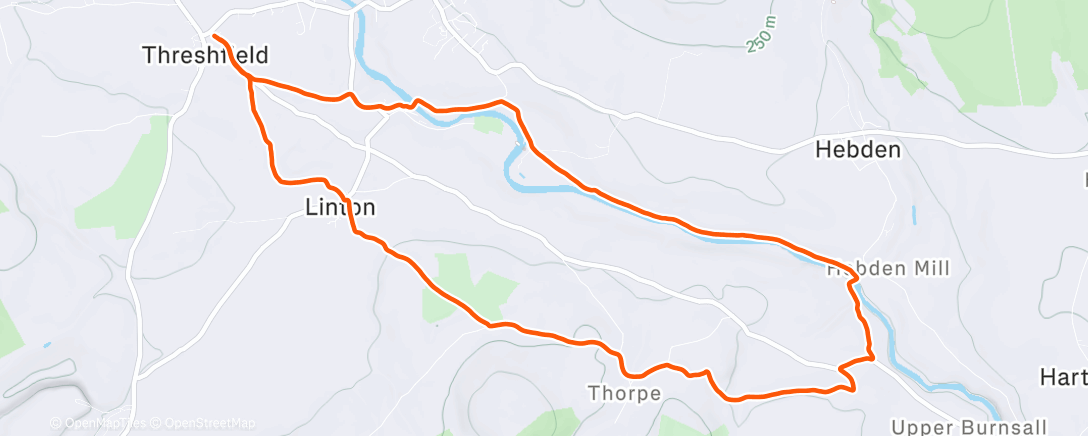 Map of the activity, Linton Loop 18/12/2025