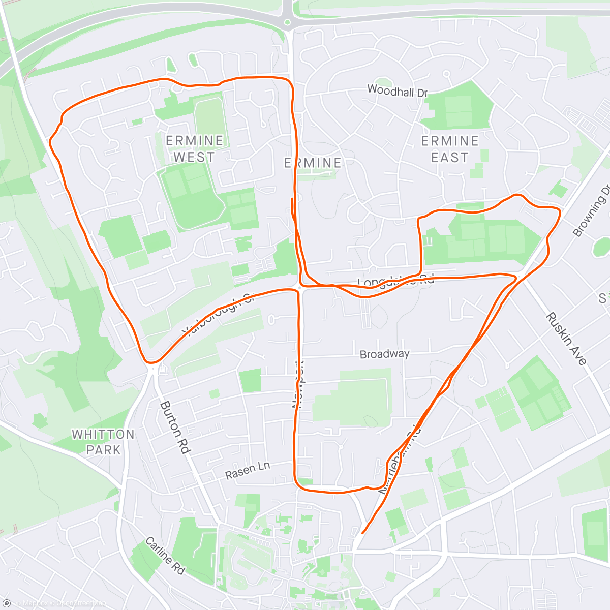 Map of the activity, LINCOLN 10K