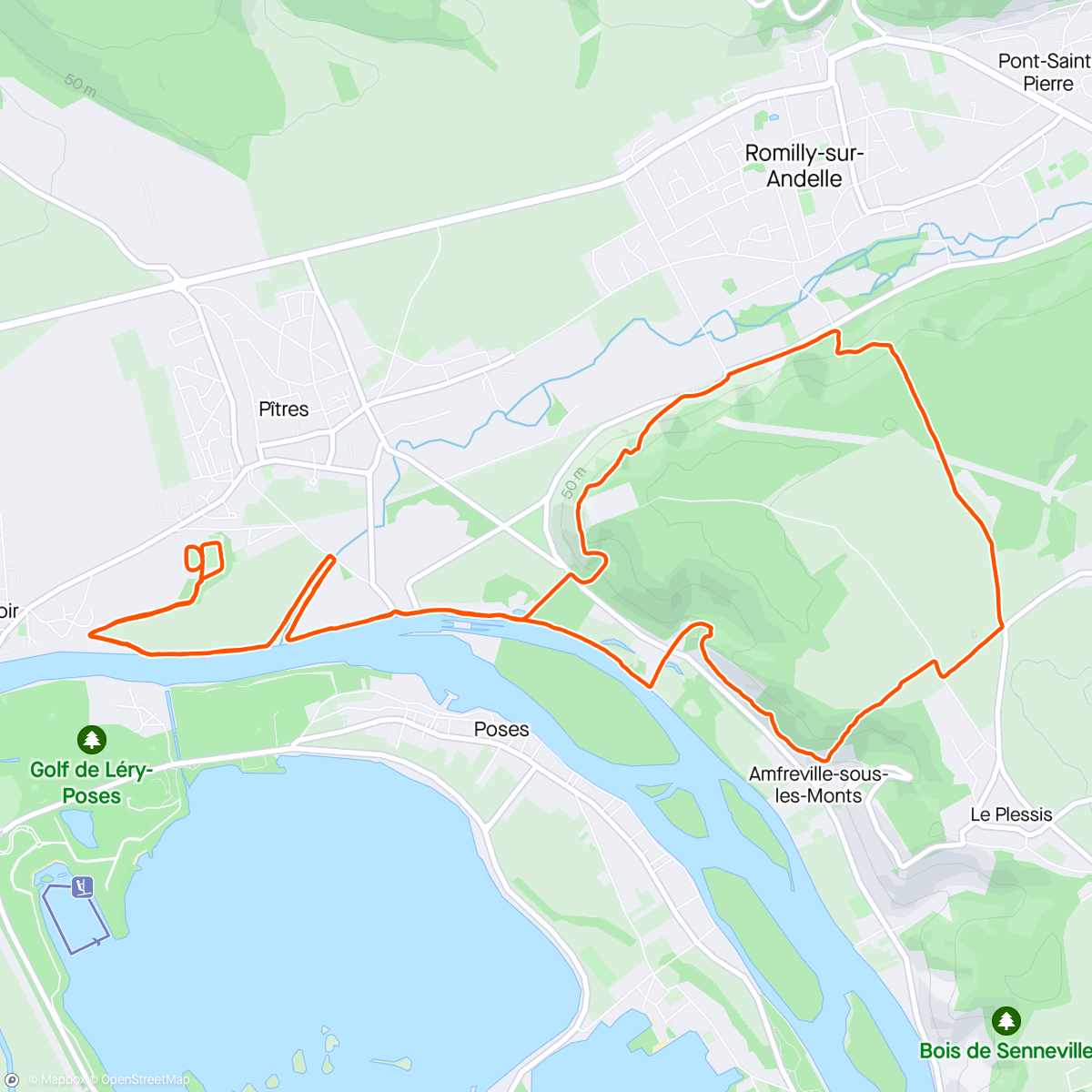 Map of the activity, Trail des deux amants 15k