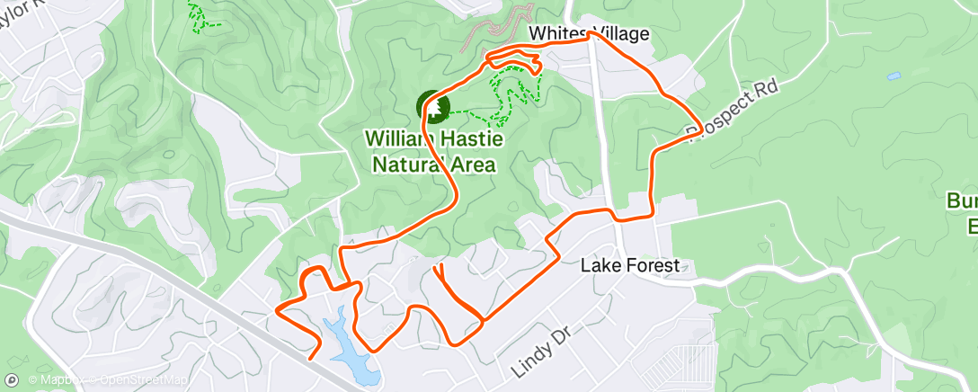 Map of the activity, Evening Run