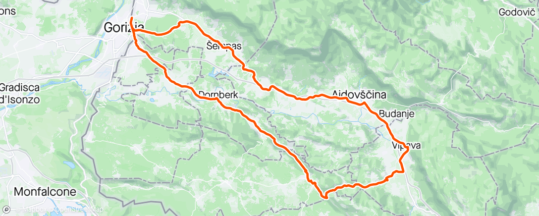 Map of the activity, VIPAVSKA DOLINA - KRAS - BRANIŠKA DOLINA 🚵☀️🚵