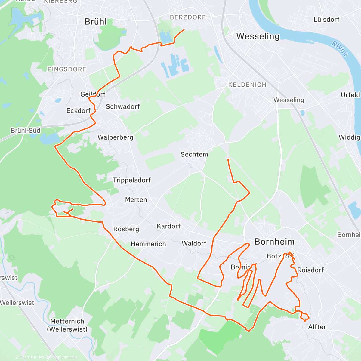 Map of the activity, Fahrt am Nachmittag