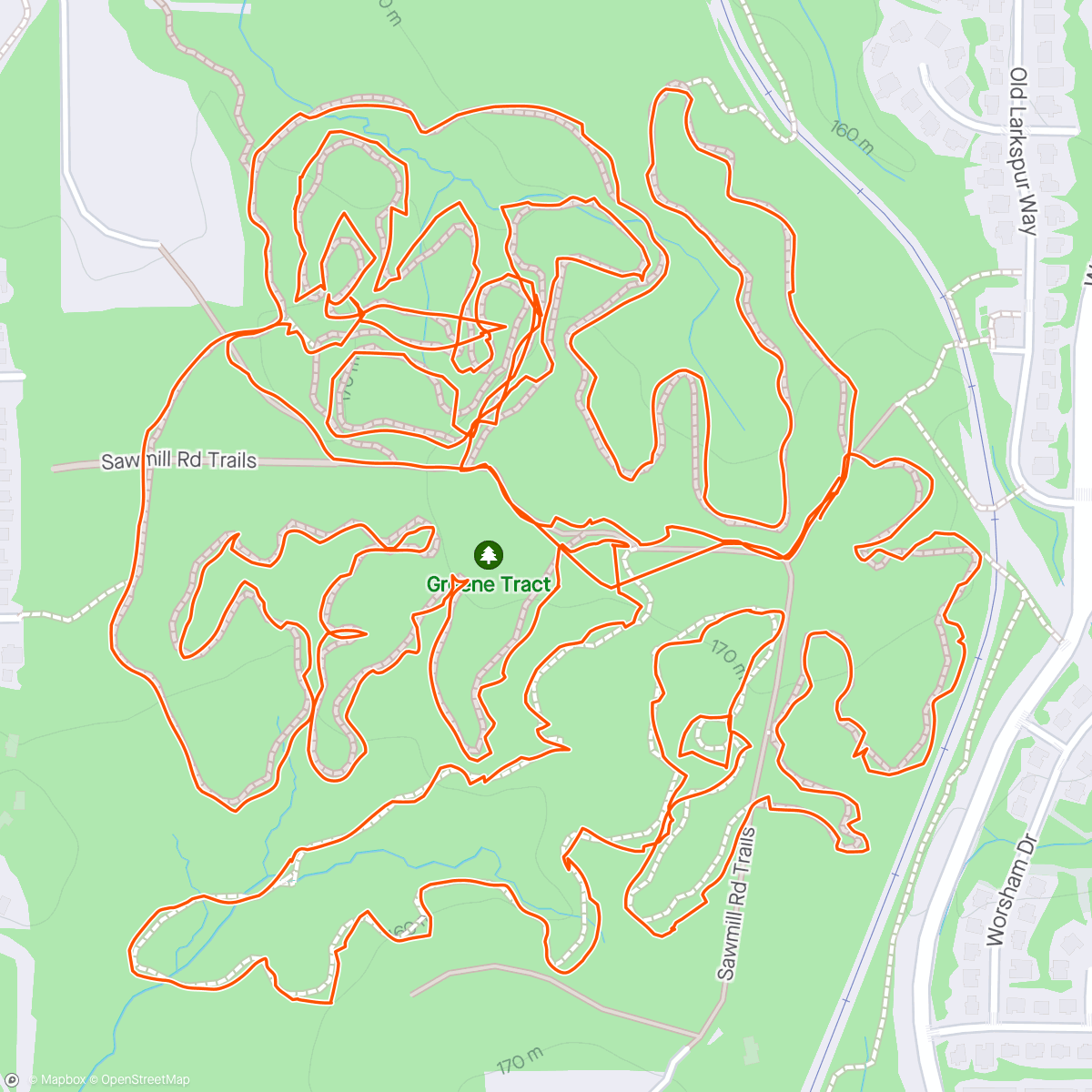 Map of the activity, Moist Greene Tract