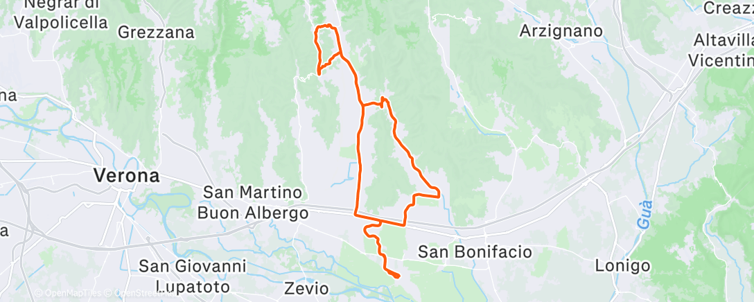 Map of the activity, Pedalata mattutina