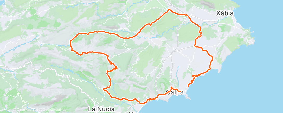 Map of the activity, Cycling