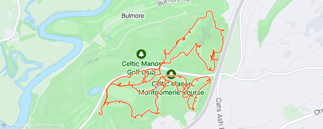 Map of the activity, Montgomery course at celtic manor 
Bit ropey