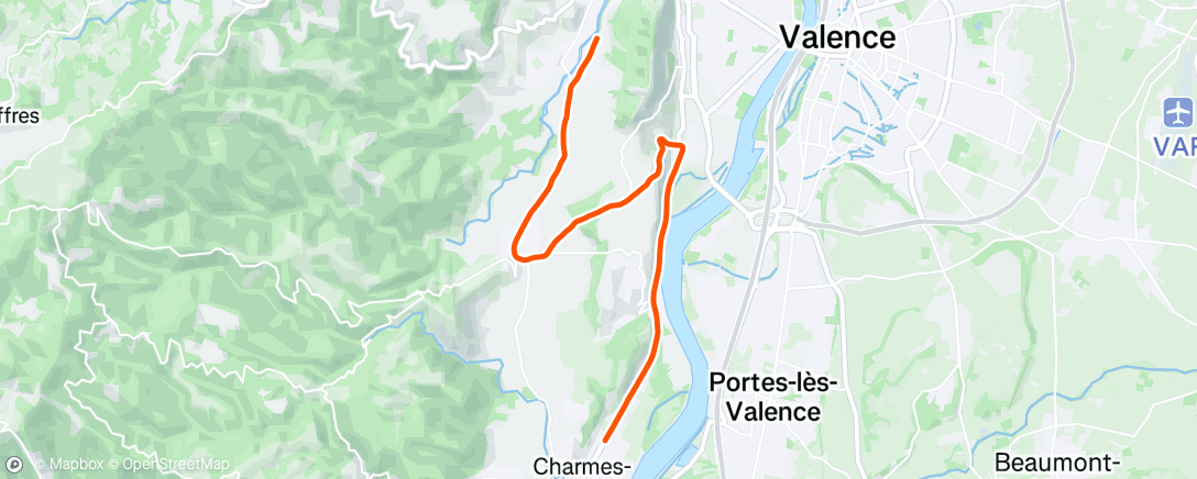 Map of the activity, Bicicleta por la tarde