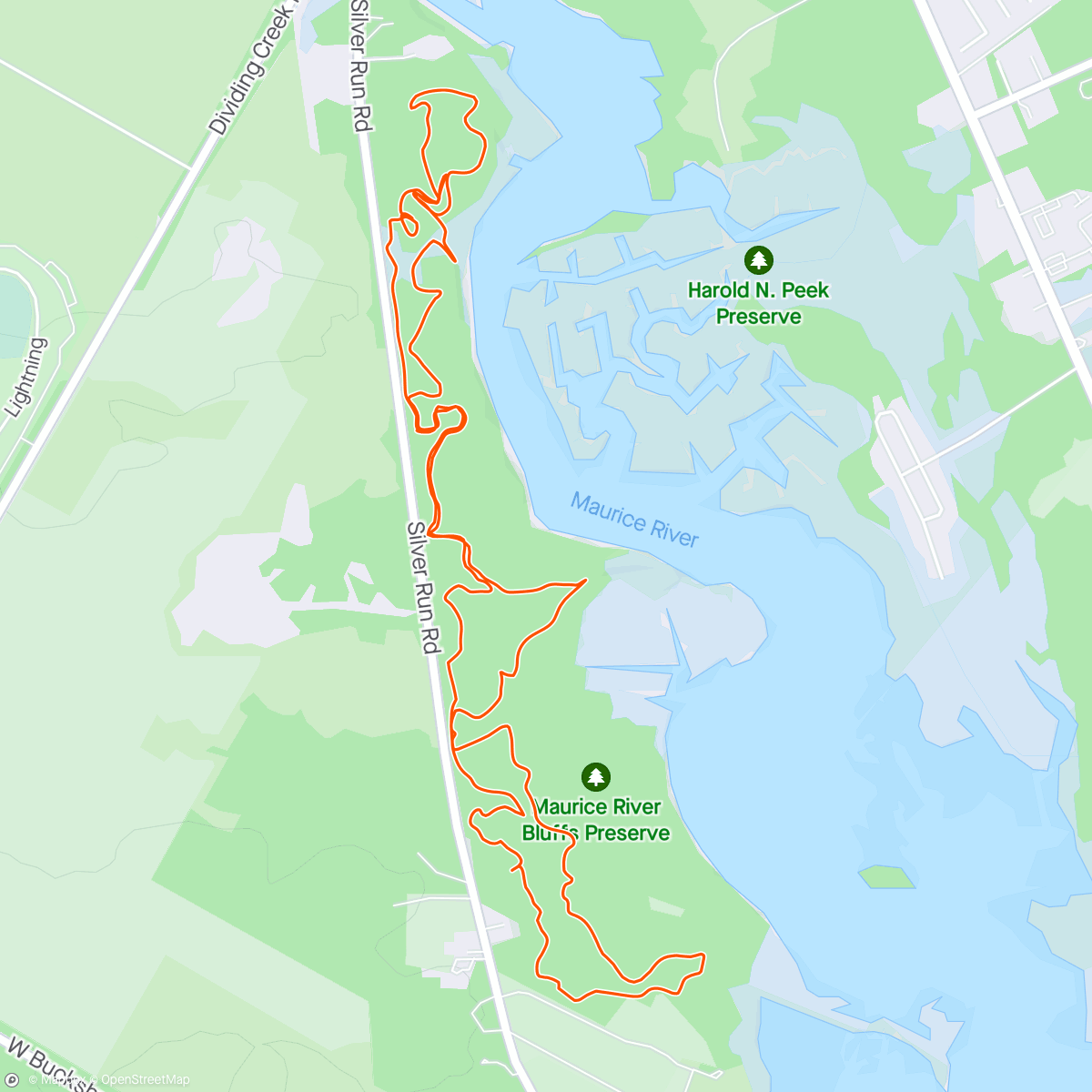 Map of the activity, The Bluffs