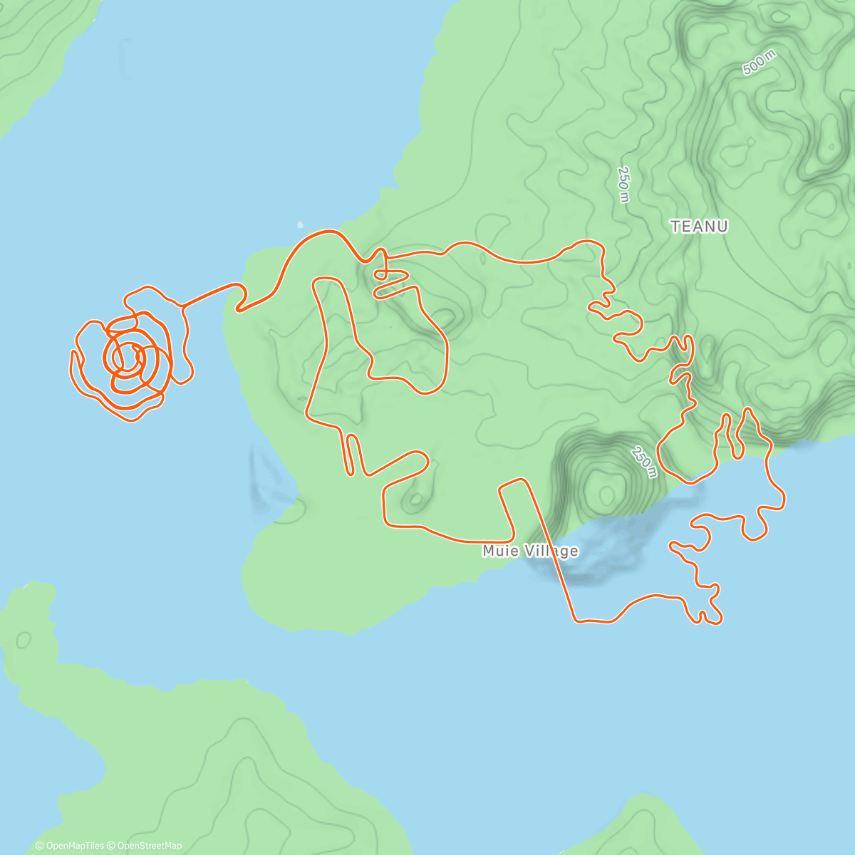 Map of the activity, Zwift - Three Little Sisters in Watopia