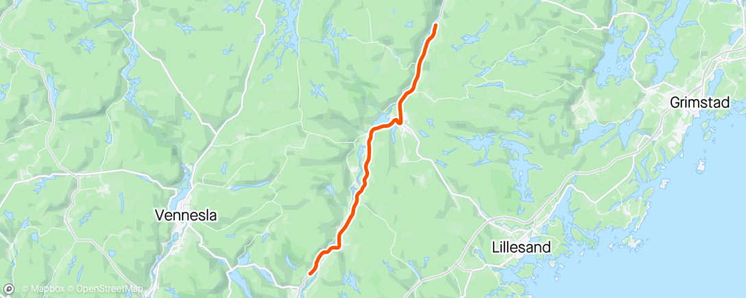 Map of the activity, Sykkeltur.