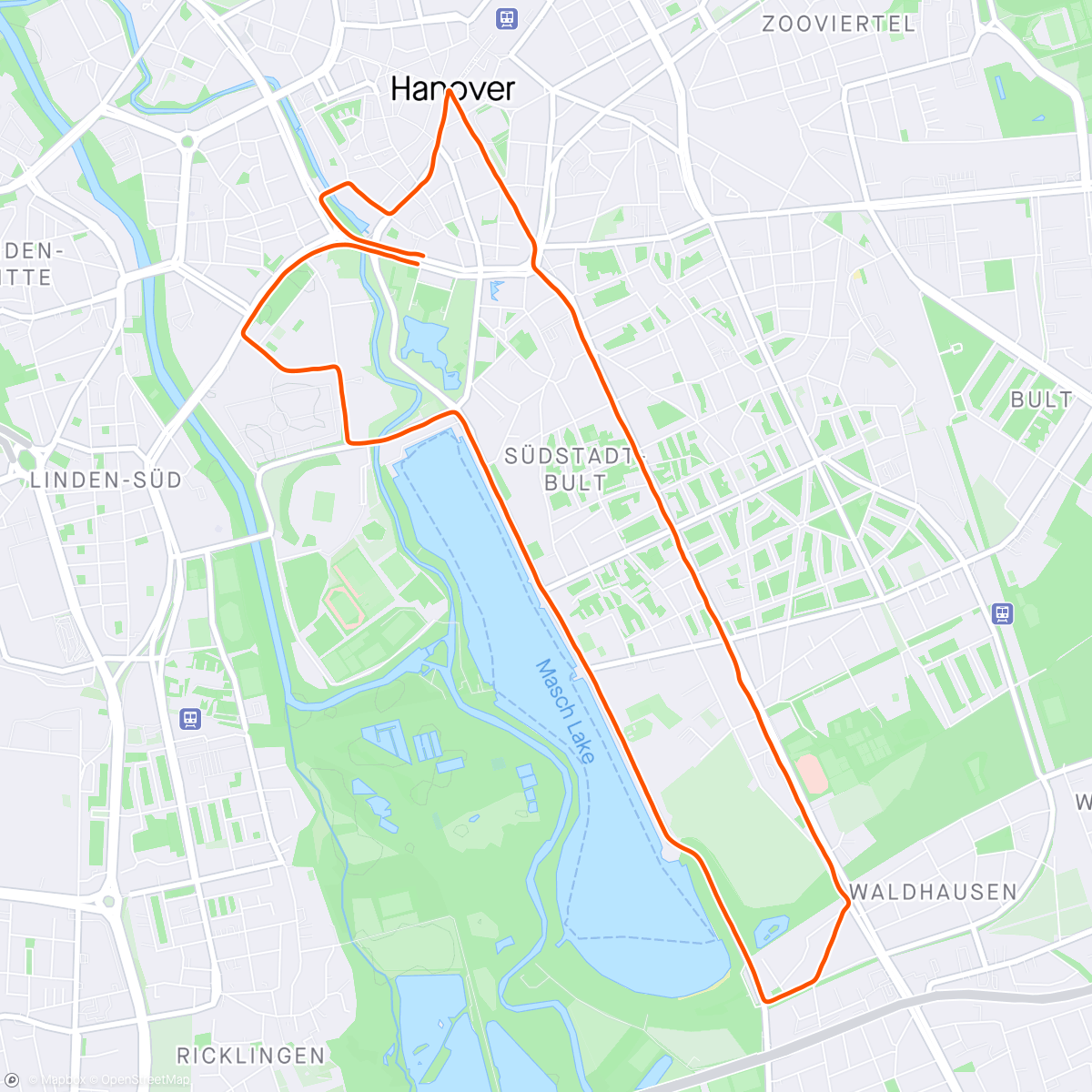 Map of the activity, Hannover Marathon 10 km