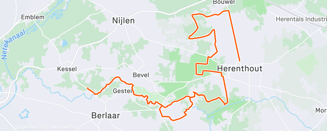 Map of the activity, Lunch Ride