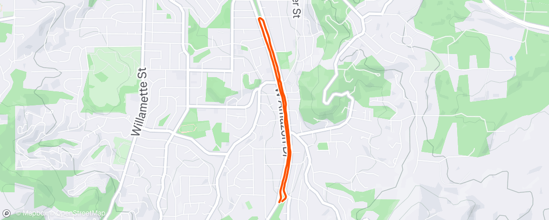 Map of the activity, Afternoon Run
