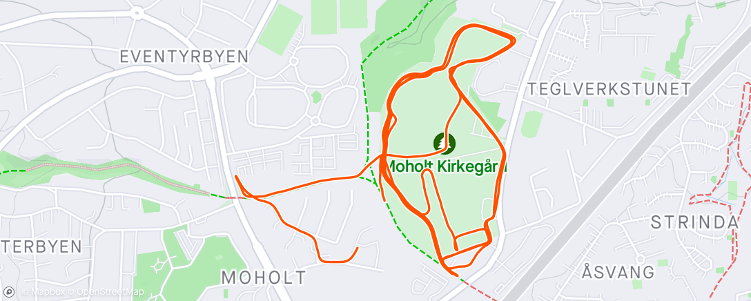 Map of the activity, Kirkegården rundtomkring 11C, 3ns nø, litt sammen med Simen.