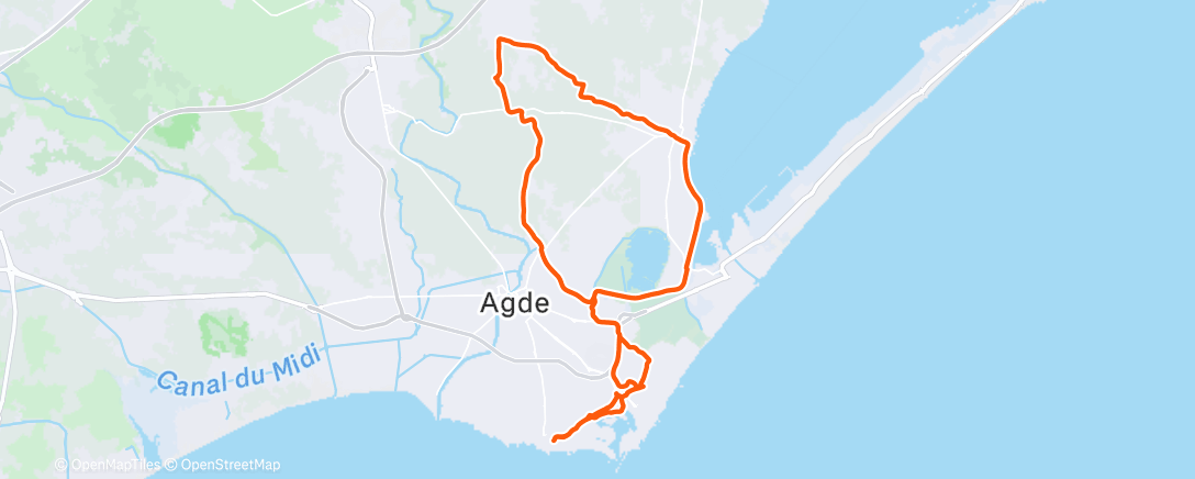 Map of the activity, Vélo dans l'après-midi