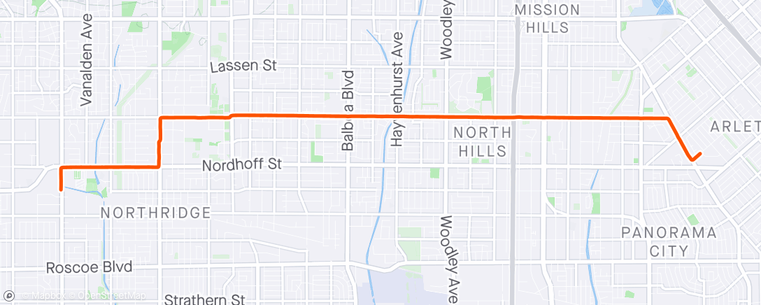 Map of the activity, Night Ride - Commute