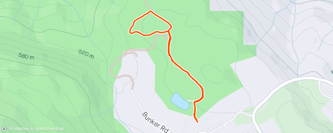 Map of the activity, Afternoon Dog Hike