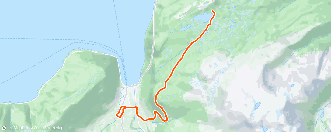 Mapa de la actividad (Kongsvatn, terskeldrag Varpet - Nyastøl, elles roleg)