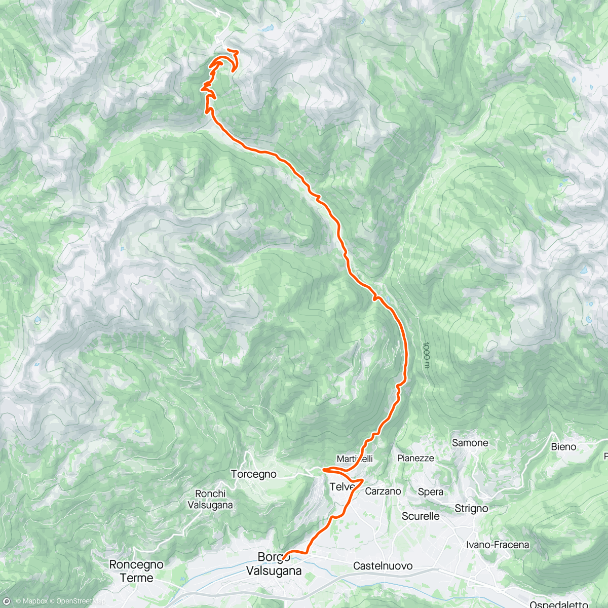 Karte der Aktivität „Passo Manghen”