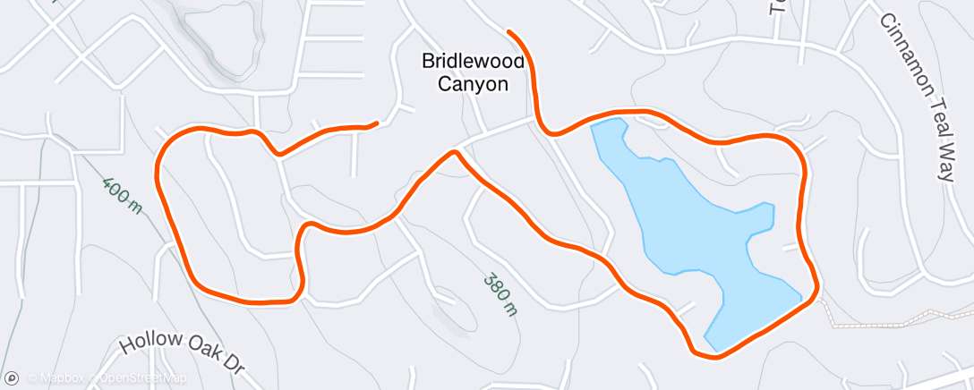 Map of the activity, Afternoon Run