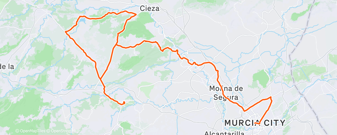 Map of the activity, Bicicleta de montaña matutina