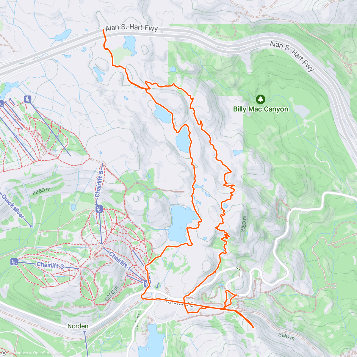 Map of the activity, Donner pass