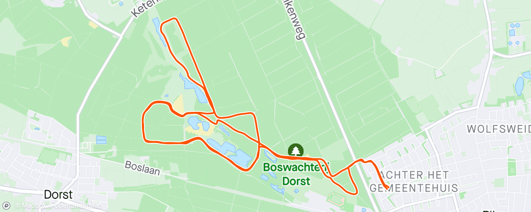 Map of the activity, Uurtje tempotraining 🏃‍♂️