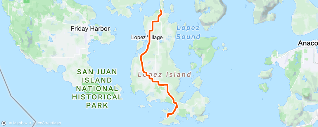 Map of the activity, Evening Ride