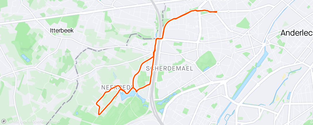 Map of the activity, Neerpede 10k run
