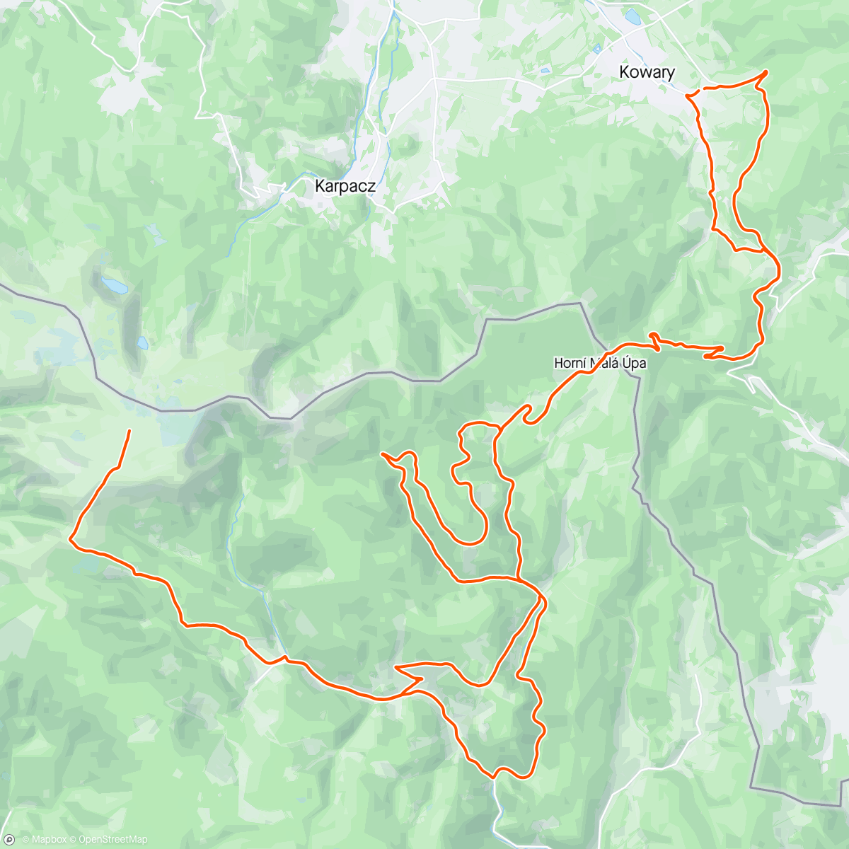 Map of the activity, Modré Sedlo