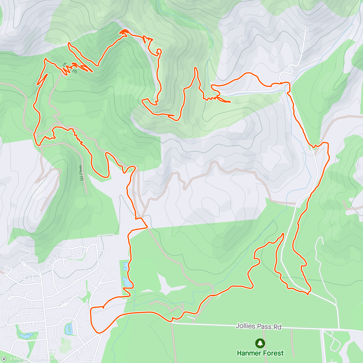 Map of the activity, Western Link, Swamp, Yankee Zephyr, TombStone, Fir Trail, Mach1 and Base Camp