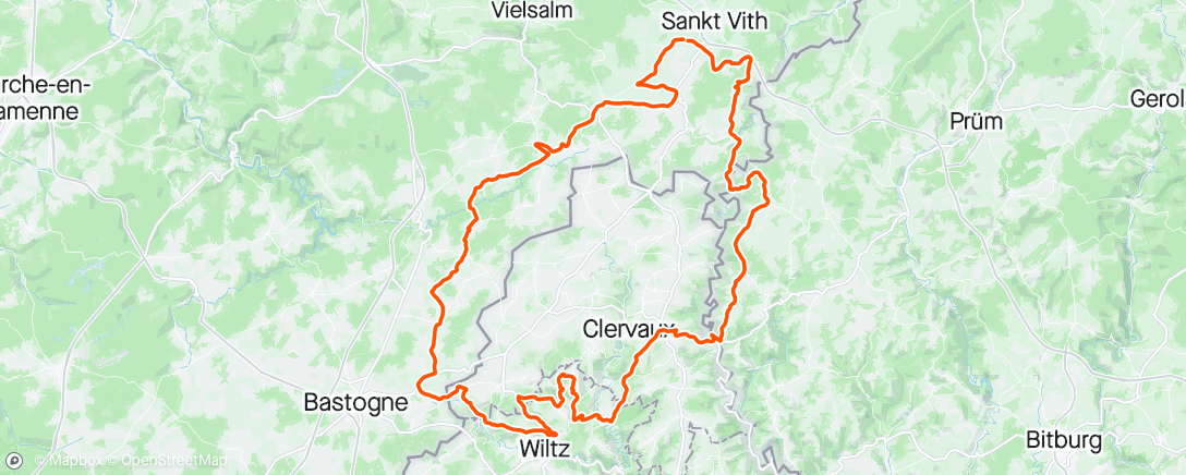 Mapa de la actividad (Ardennen-Eifel-Luxemburg-Ardennen Drielandenrit)