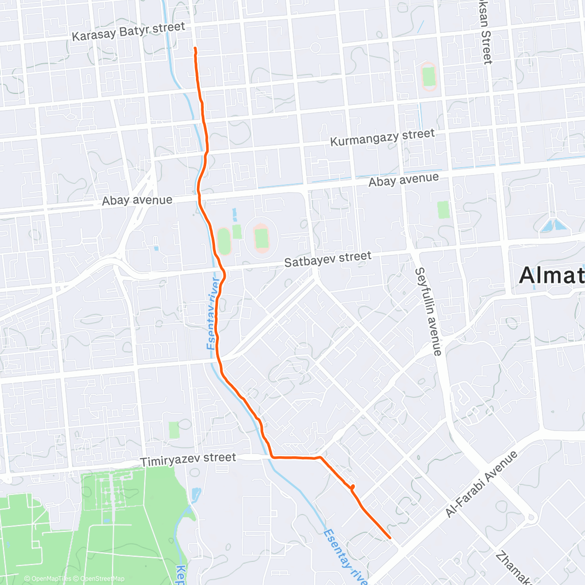 Map of the activity, Утренний забег