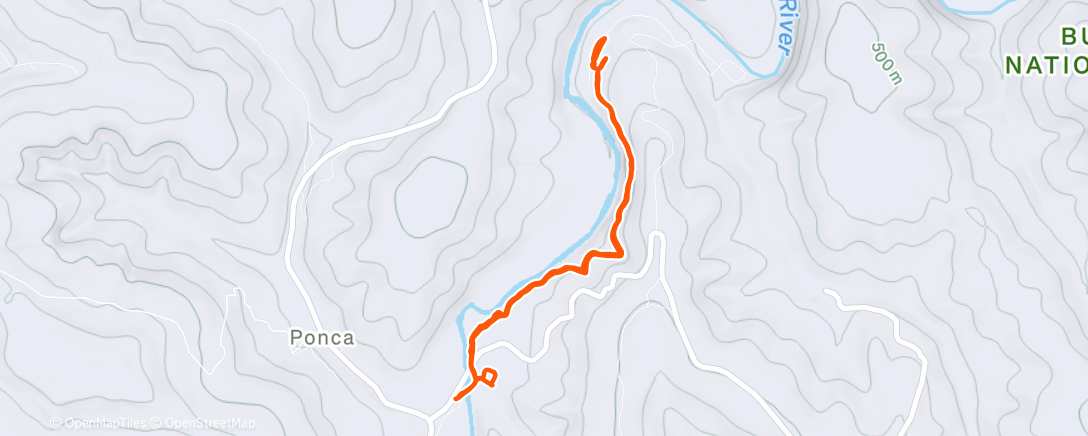 Map of the activity, Buffalo River Trail to Steel Creek