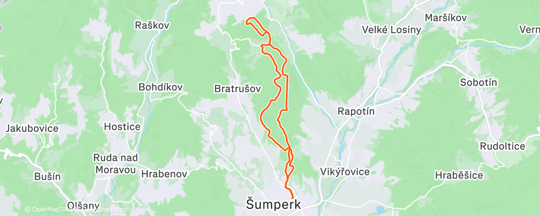 Map of the activity, Lunch Trail Run
