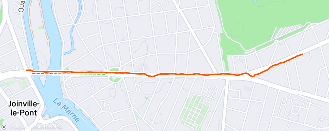 Map of the activity, Course à pied le matin