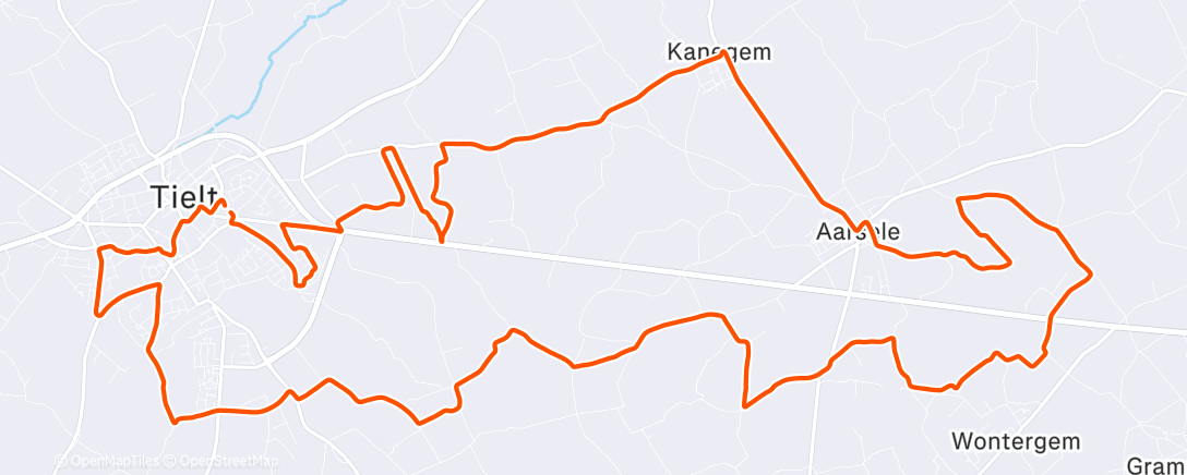 Map of the activity, Hellingenroute Tielt