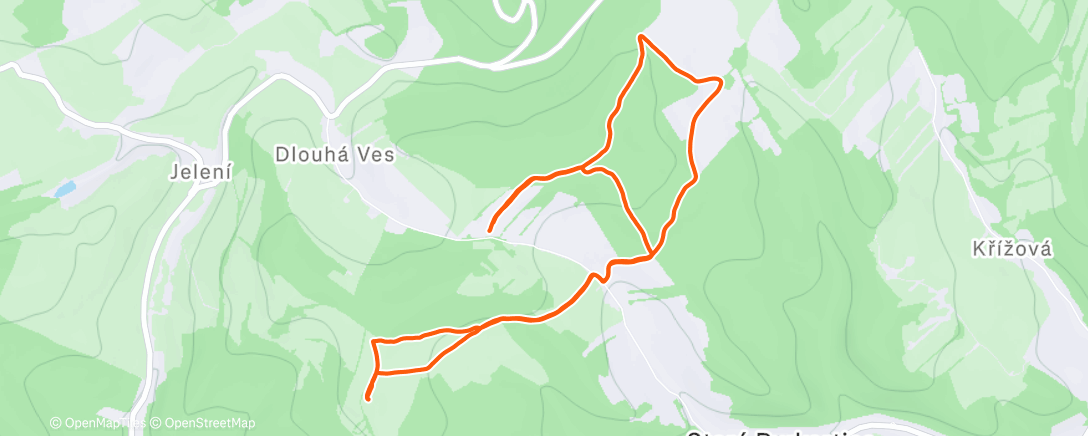 Map of the activity, Od Dlouhé Vsi na Bedřichovu horu