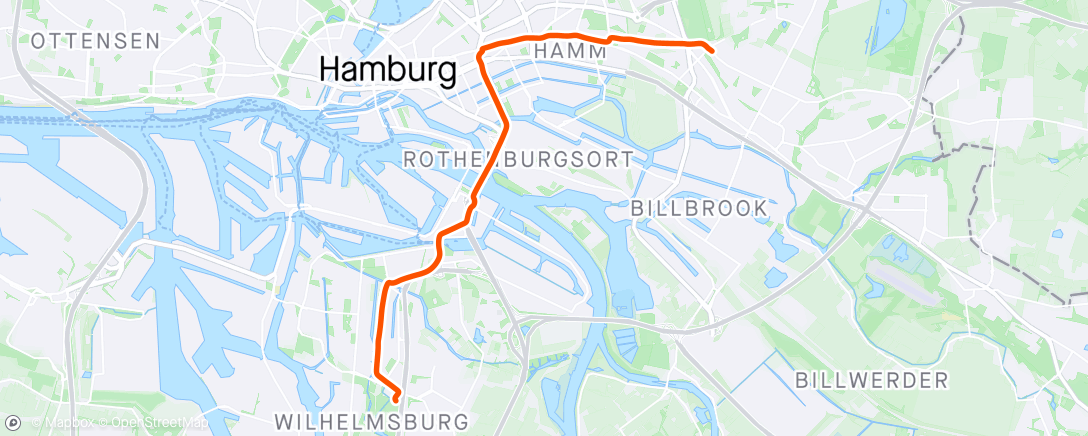 Map of the activity, E-Bike-Fahrt am Abend