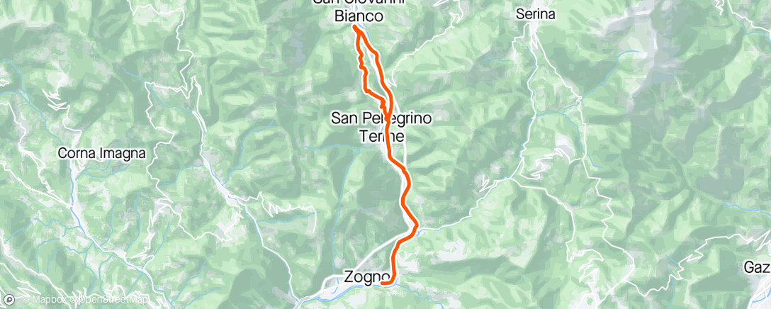 Map of the activity, MTB Piazzacava