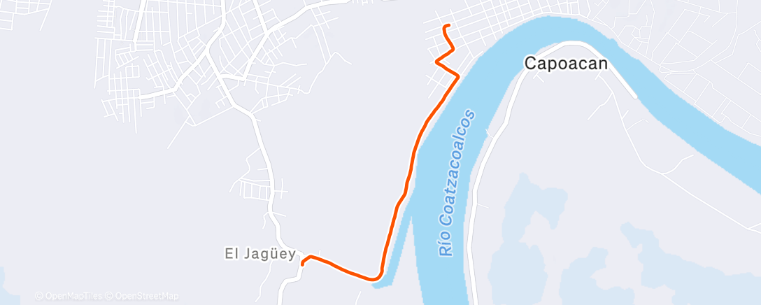 Map of the activity, Caminata vespertina