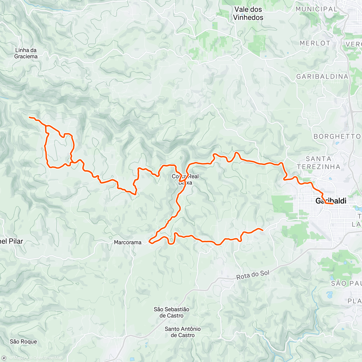 Map of the activity, Garibaldi