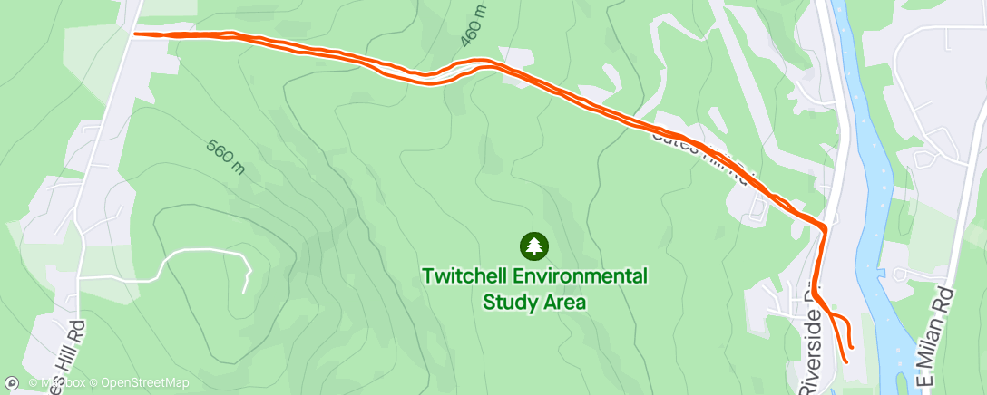Map of the activity, Cates Hill is a Bitch