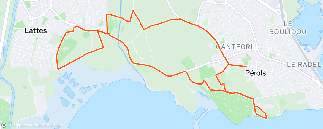 Map of the activity, Course à pied le matin